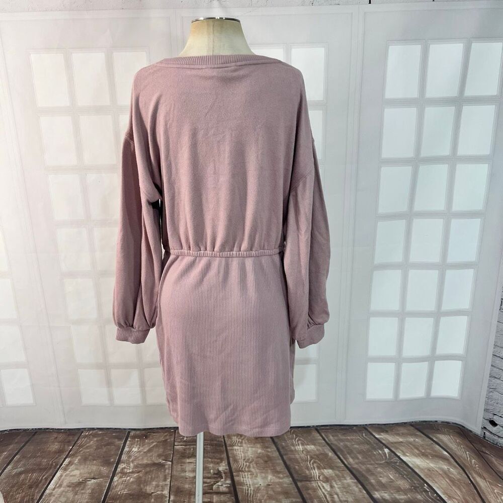 Nine West Pink Knitted Boat Neck Long Sleeve Tunic Pullover Sweater Dress XL - Picture 5 of 10